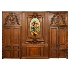 Antique 19th Century French Chateau Oak Paneled Salon Room "Boiserie" circa 1865