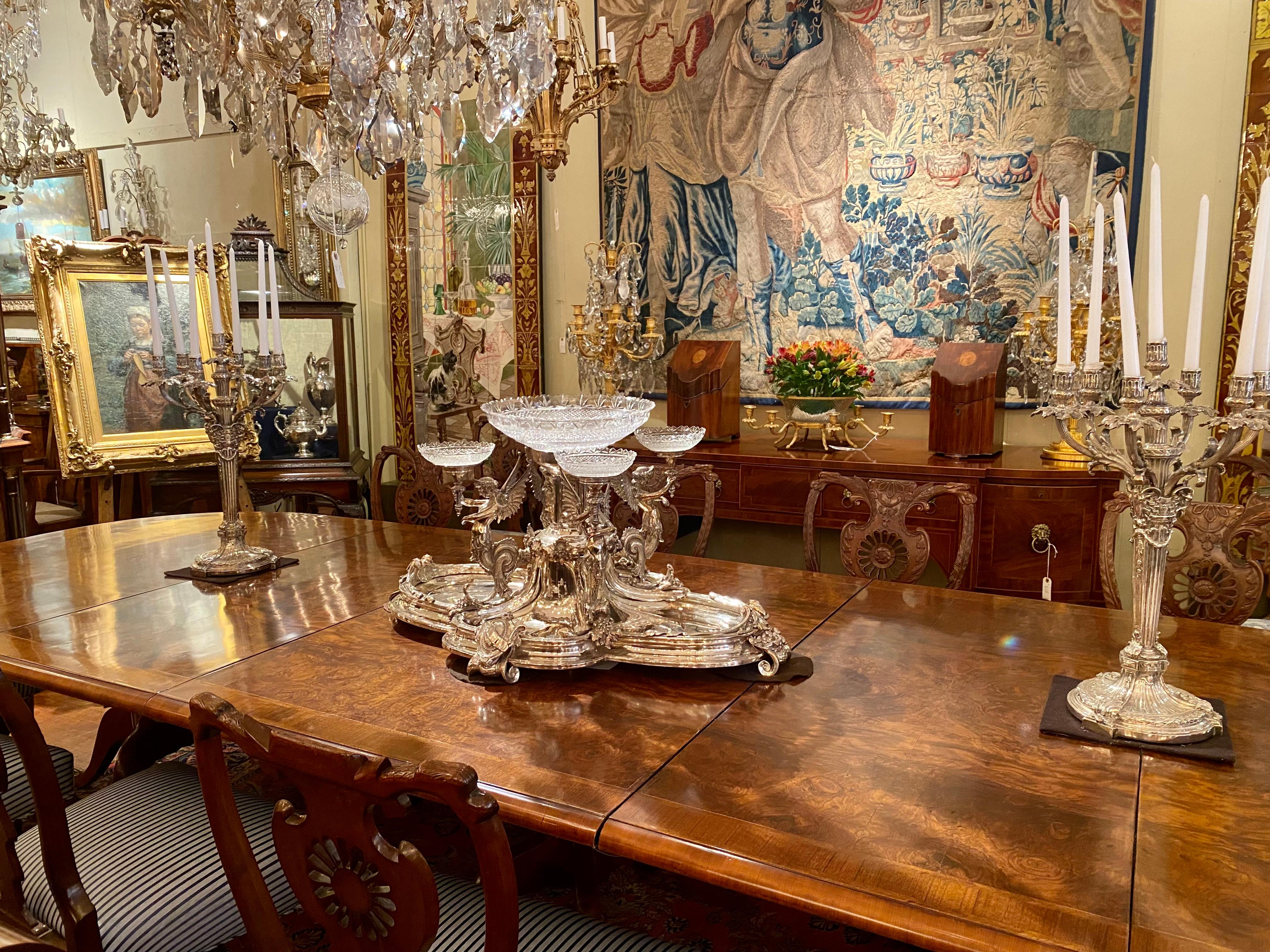 Antique 19th Century French Christofle Silver-Plate and Cut Crystal Centerpiece In Good Condition In New Orleans, LA