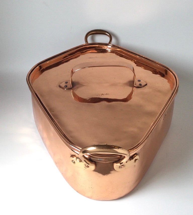 Antique 19th Century French Copper Fish Poacher For Sale at 1stDibs