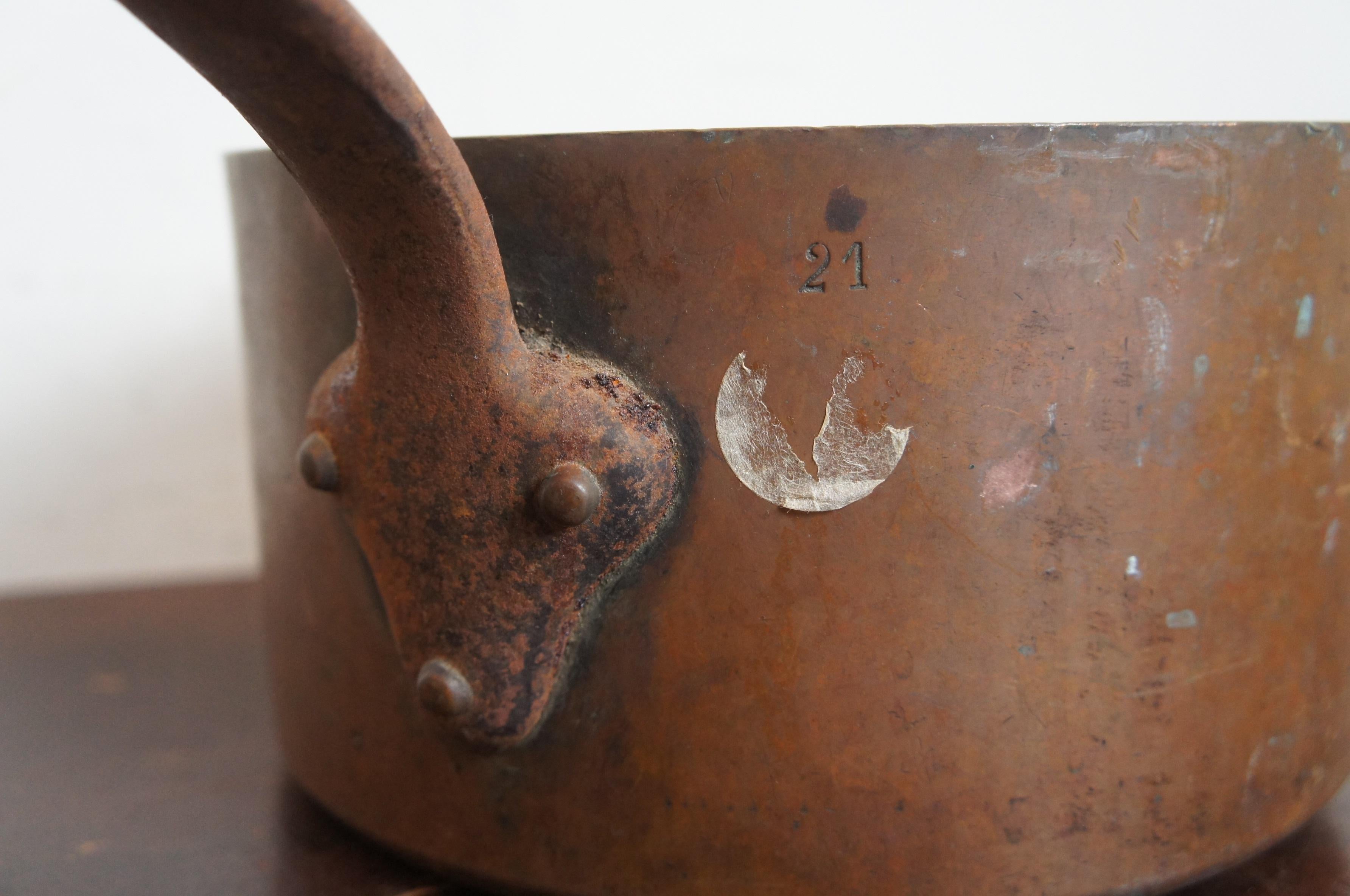 Antique 19th Century French Copper Sauce Pan Pot A La Menagere Paris France 2