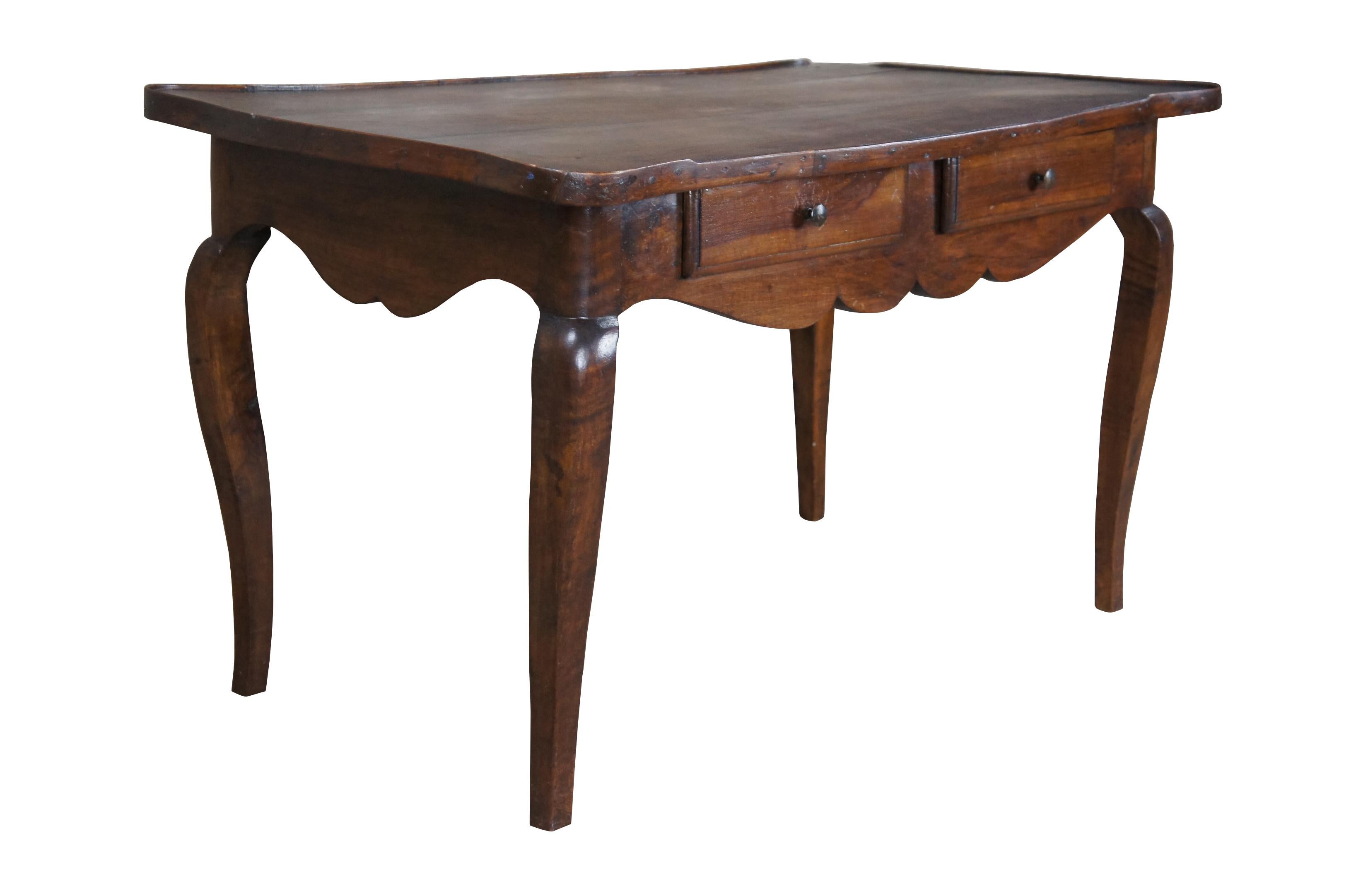 French Provincial Antique 19th Century French Country Provincial Serpentine Walnut Coffee Table For Sale