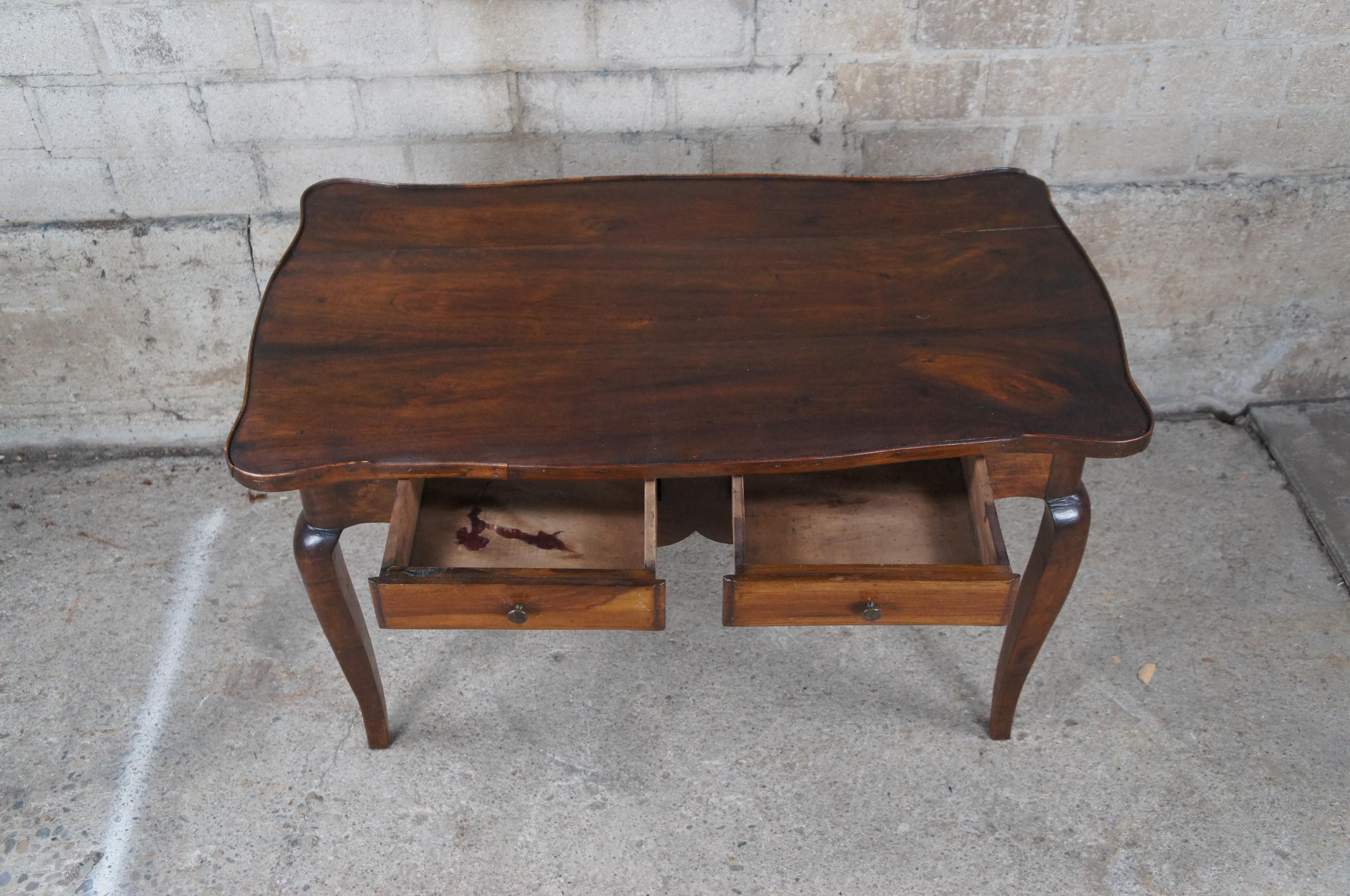 Late 19th Century Antique 19th Century French Country Provincial Serpentine Walnut Coffee Table For Sale
