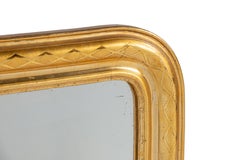 Antique 19th century French cross engraved Gold leaf gilt Louis Philippe mirror