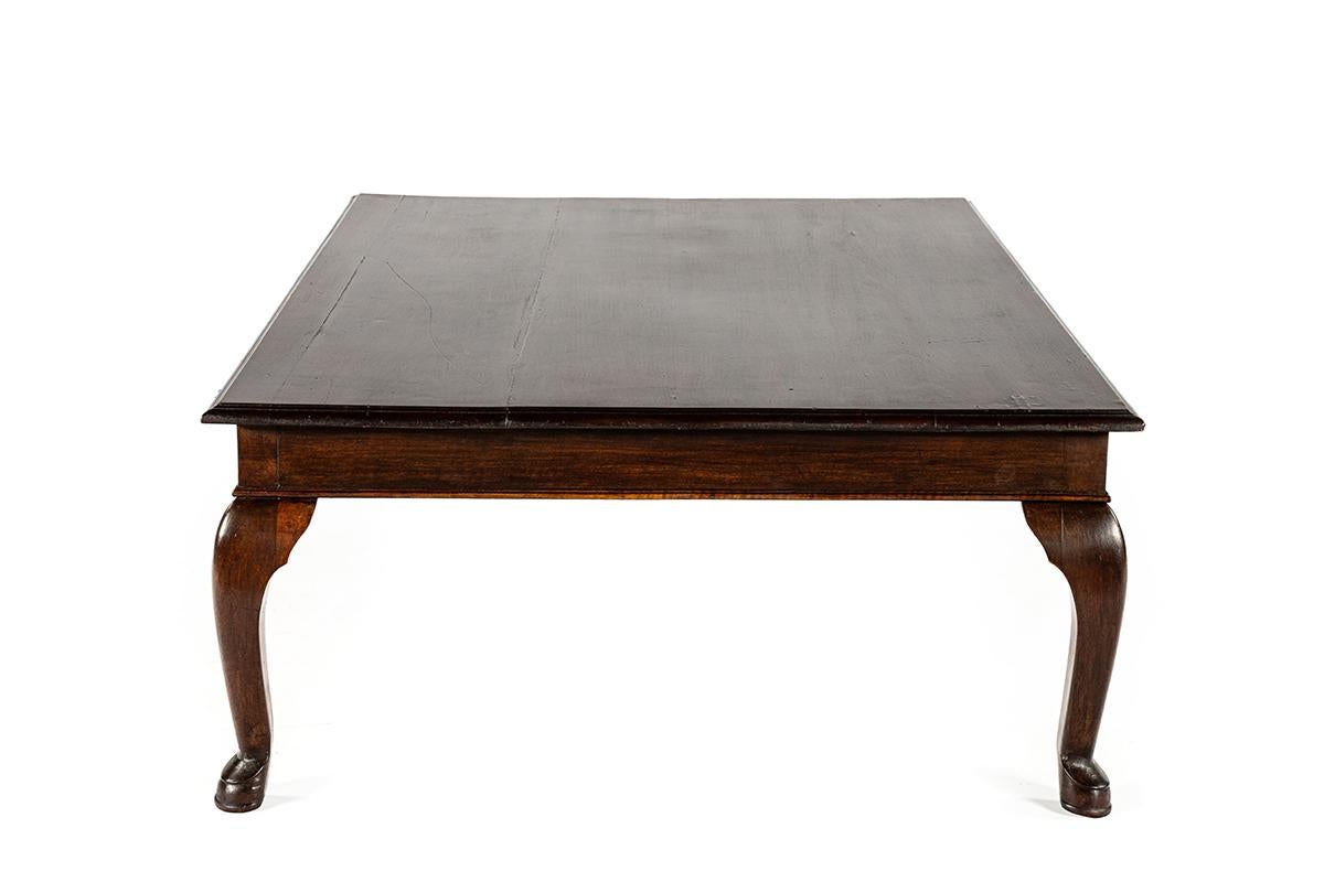 Polished Antique 19th century  French dark warm brown Walnut Louis Philippe Coffee Table For Sale