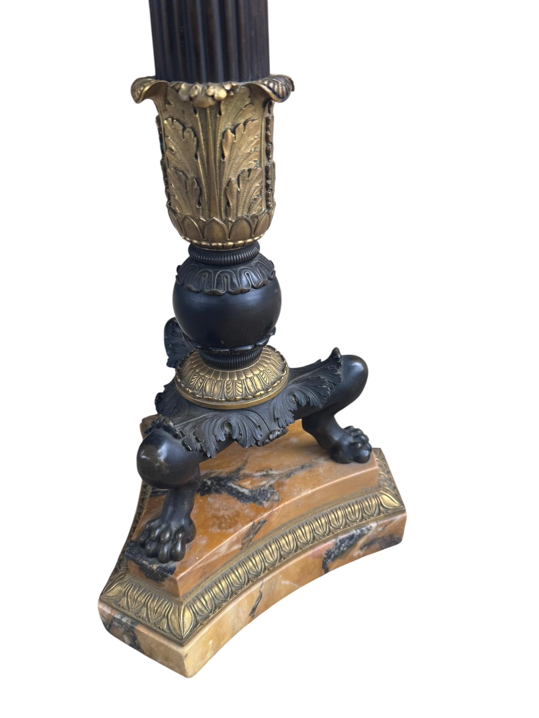 XIXe siècle Antique Lampe Candélabre Empire Française du 19ème siècle en vente