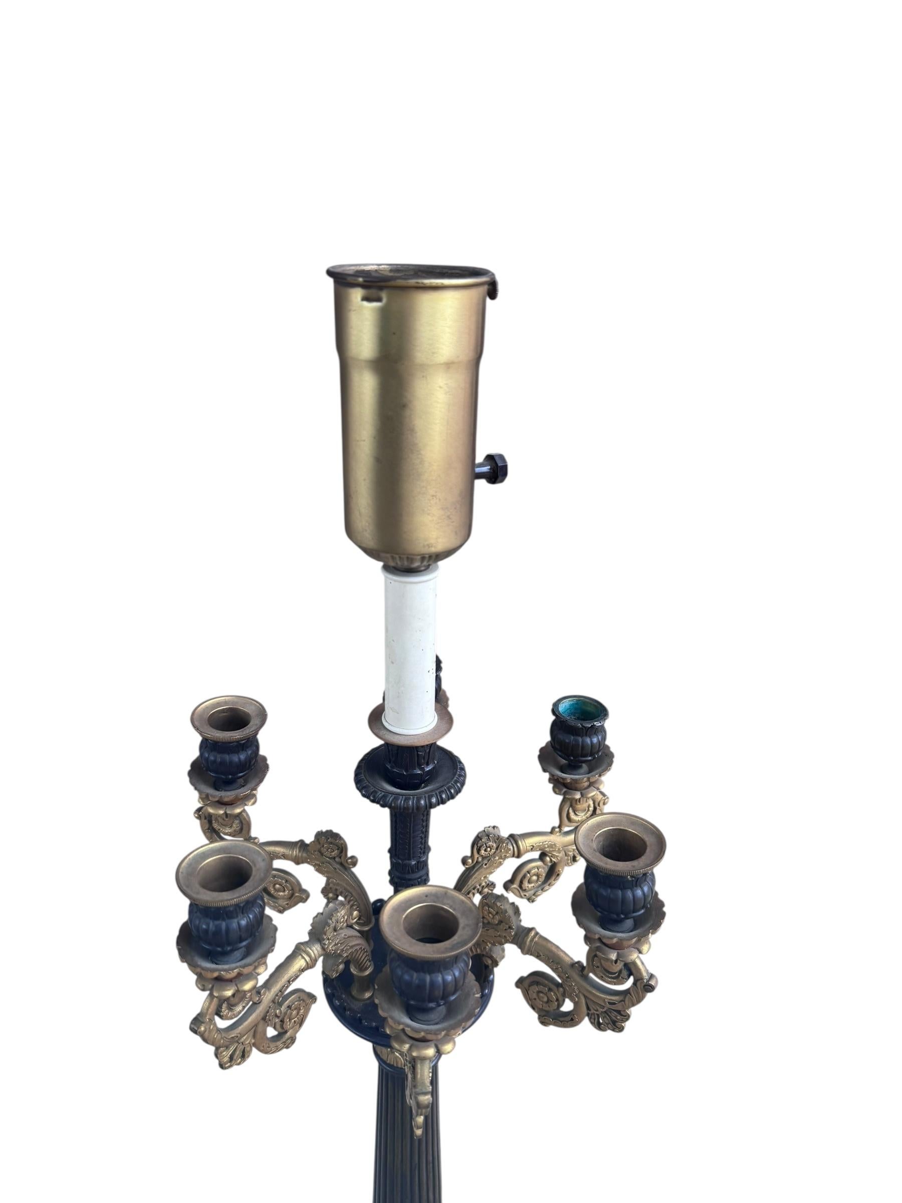 Antique Lampe Candélabre Empire Française du 19ème siècle en vente 1