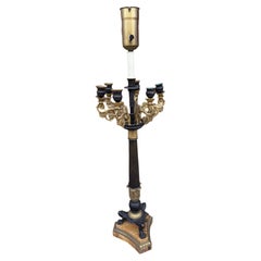Antique Lampe Candélabre Empire Française du 19ème siècle