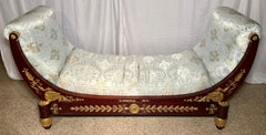 Antique 19th Century French Empire Gold Bronze & Mahogany "Lit de Repos" Daybed.