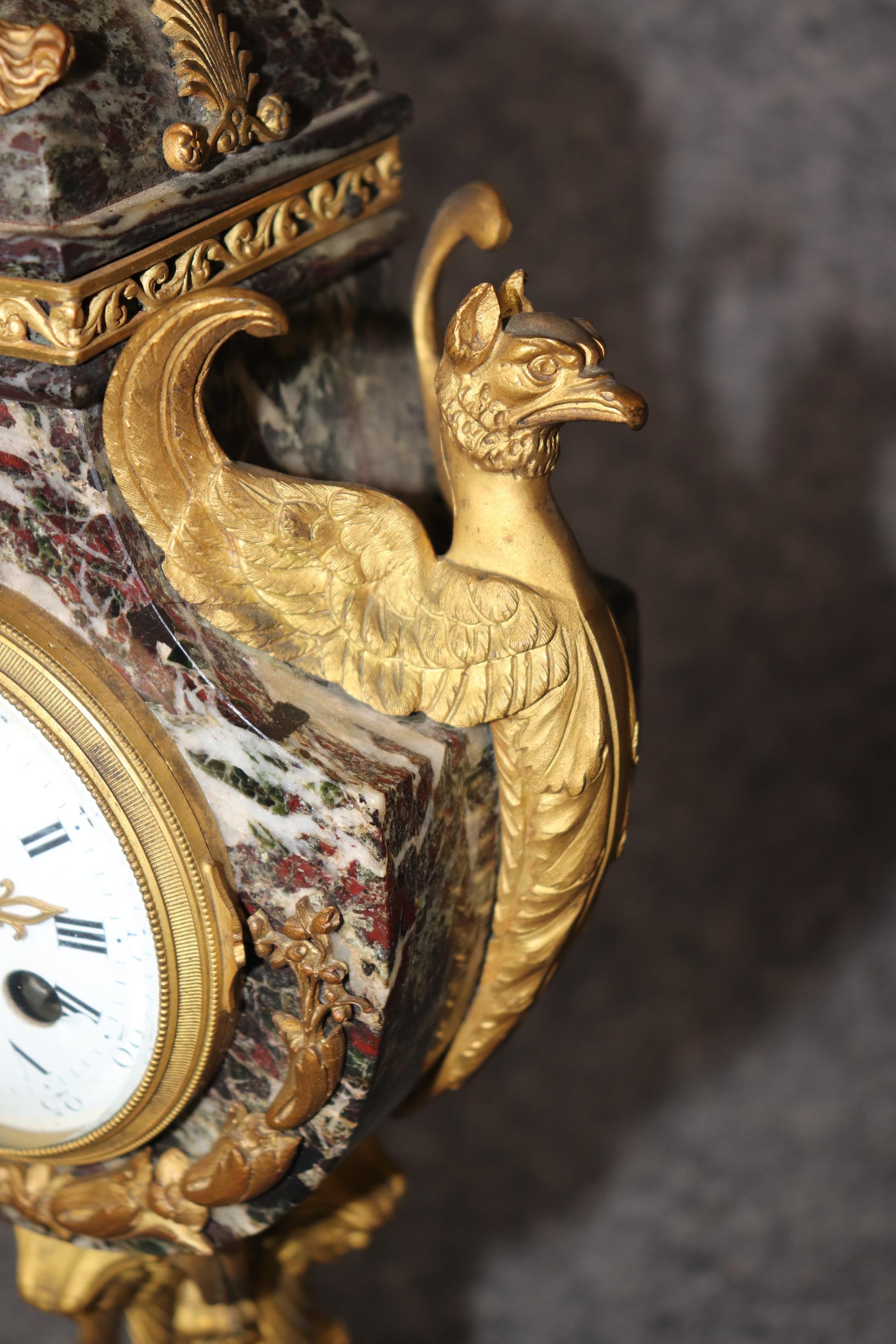 Antico orologio in stile impero francese del XIX secolo in ormù di Etienne Maxant Paris in vendita 7