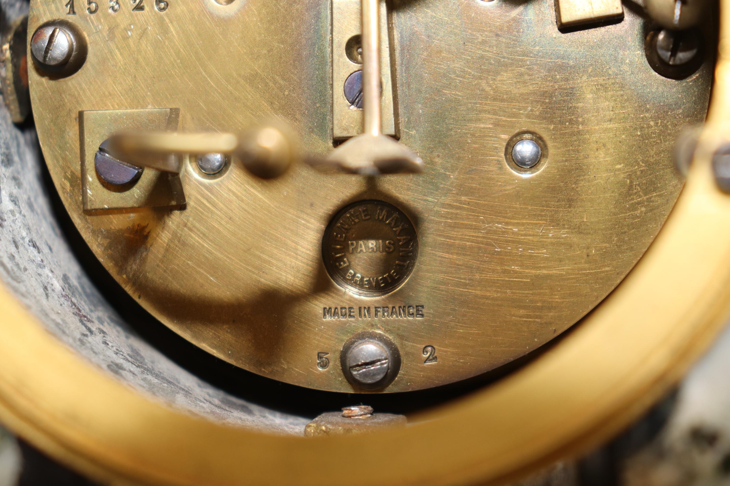 Antico orologio in stile impero francese del XIX secolo in ormù di Etienne Maxant Paris in vendita 11