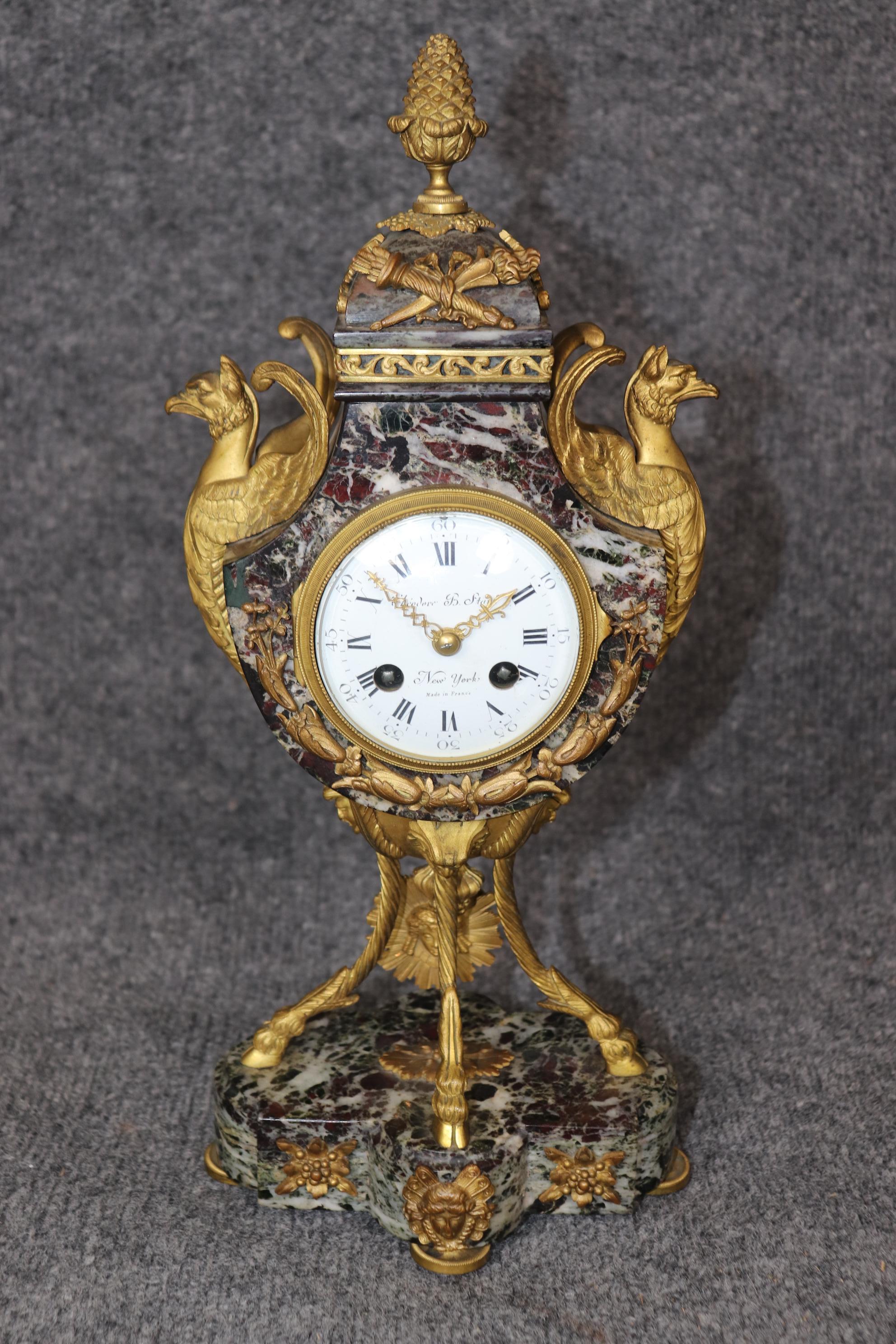 Stile impero Antico orologio in stile impero francese del XIX secolo in ormù di Etienne Maxant Paris in vendita