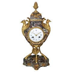 Antique 19th Century French Empire Style Ormolu Clock By Etienne Maxant Paris