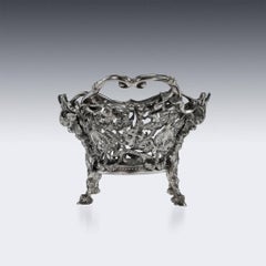 Antique 19th Century French Empire Style Solid Silver Basket, circa 1896