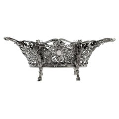 Antique 19th Century French Empire Style Solid Silver Basket, circa 1896