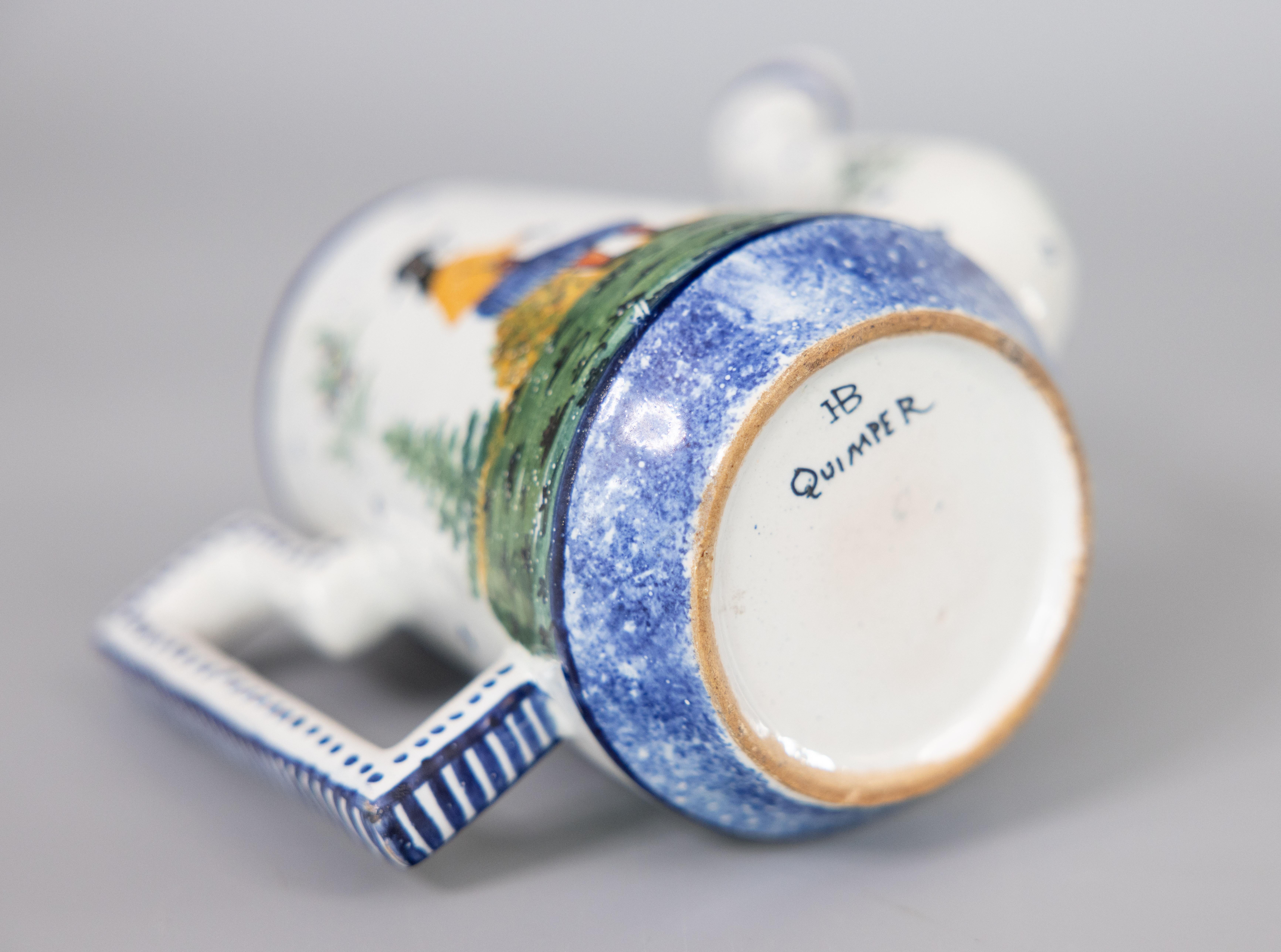 Antique 19th Century French Faience Quimper Tea Pot 5