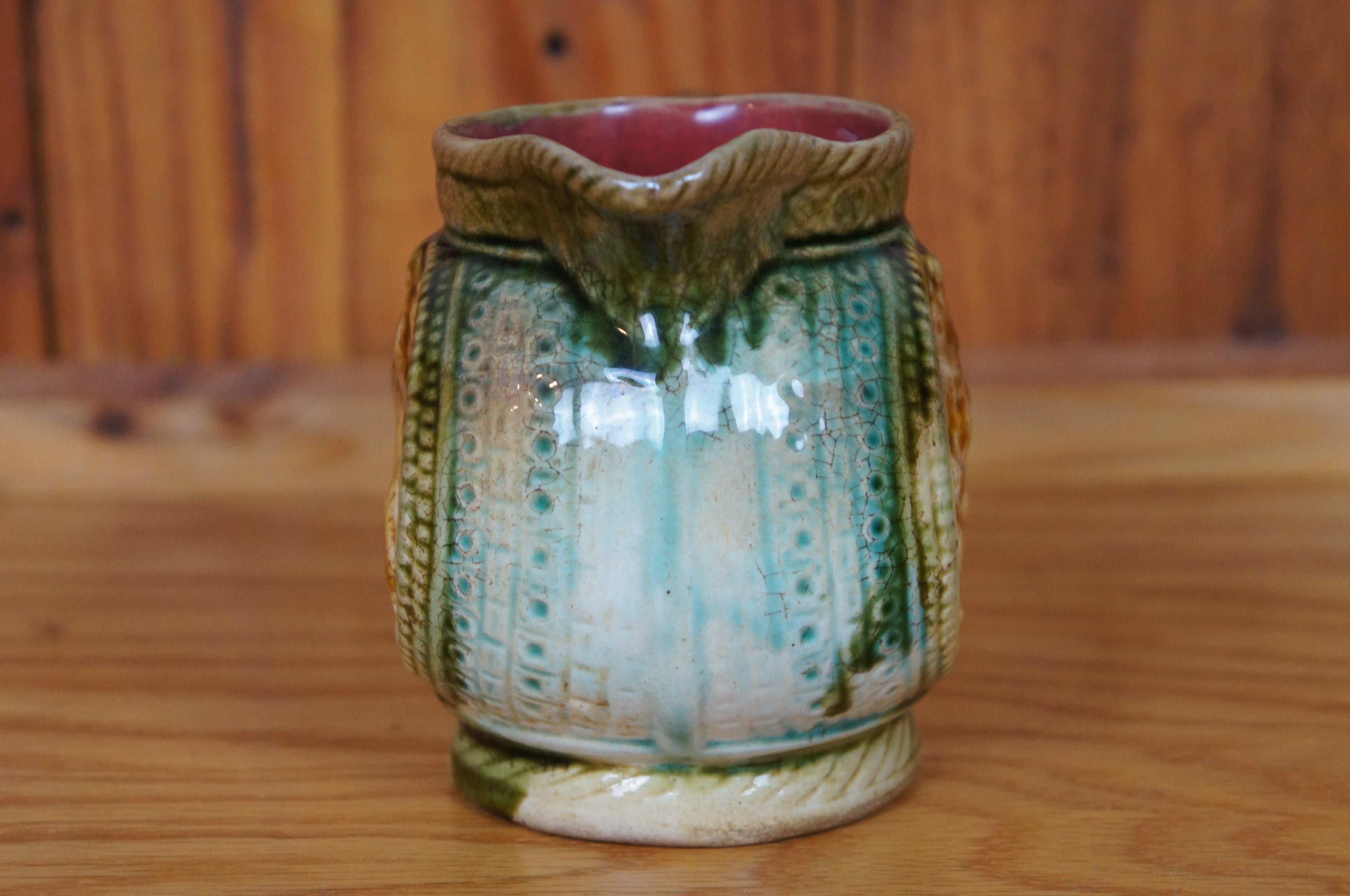 Majolica Antique French 19° secolo Frie Onnaing Maiolica 753 Leone Brocca 6