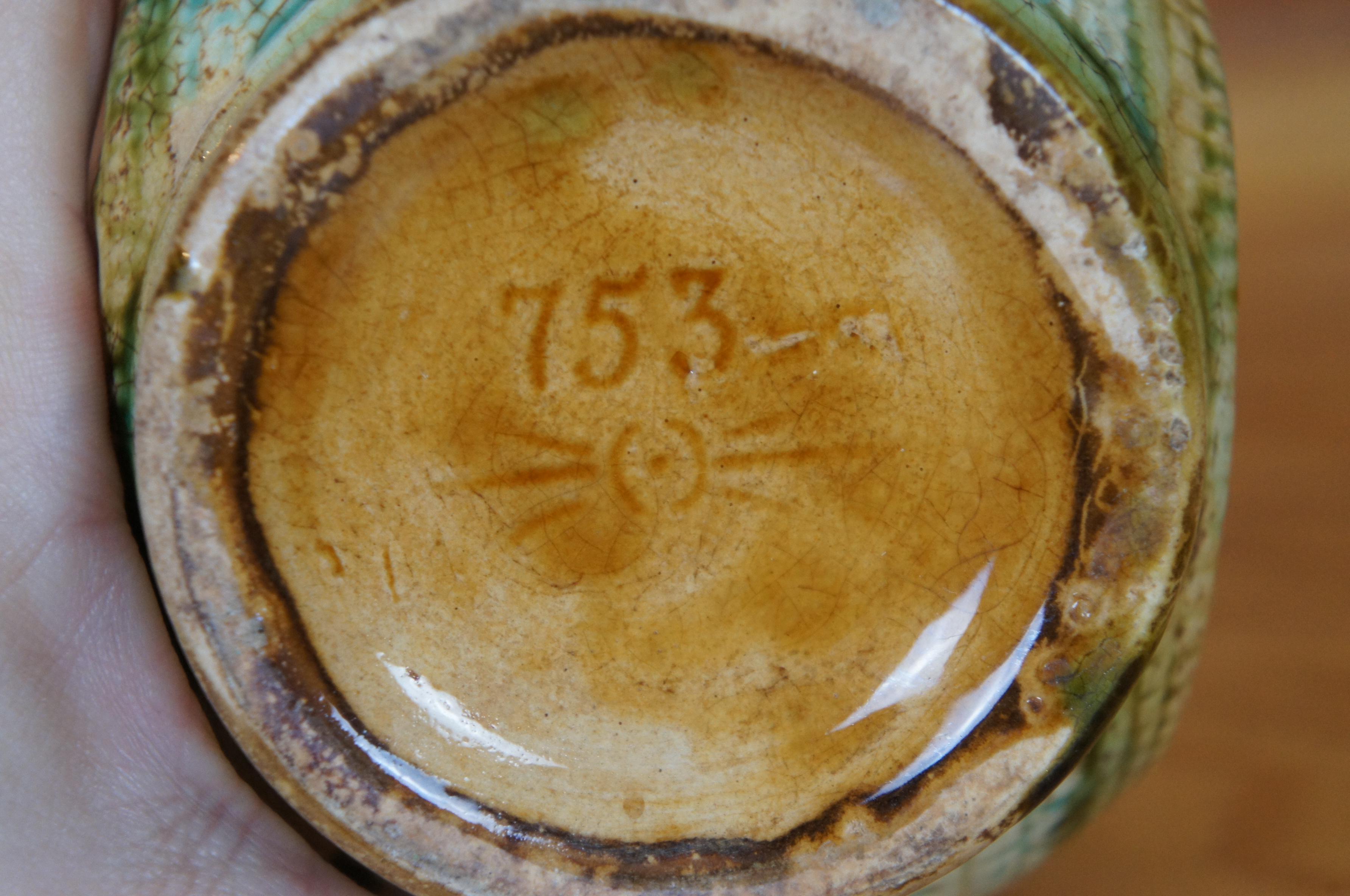 Antique French 19° secolo Frie Onnaing Maiolica 753 Leone Brocca 6