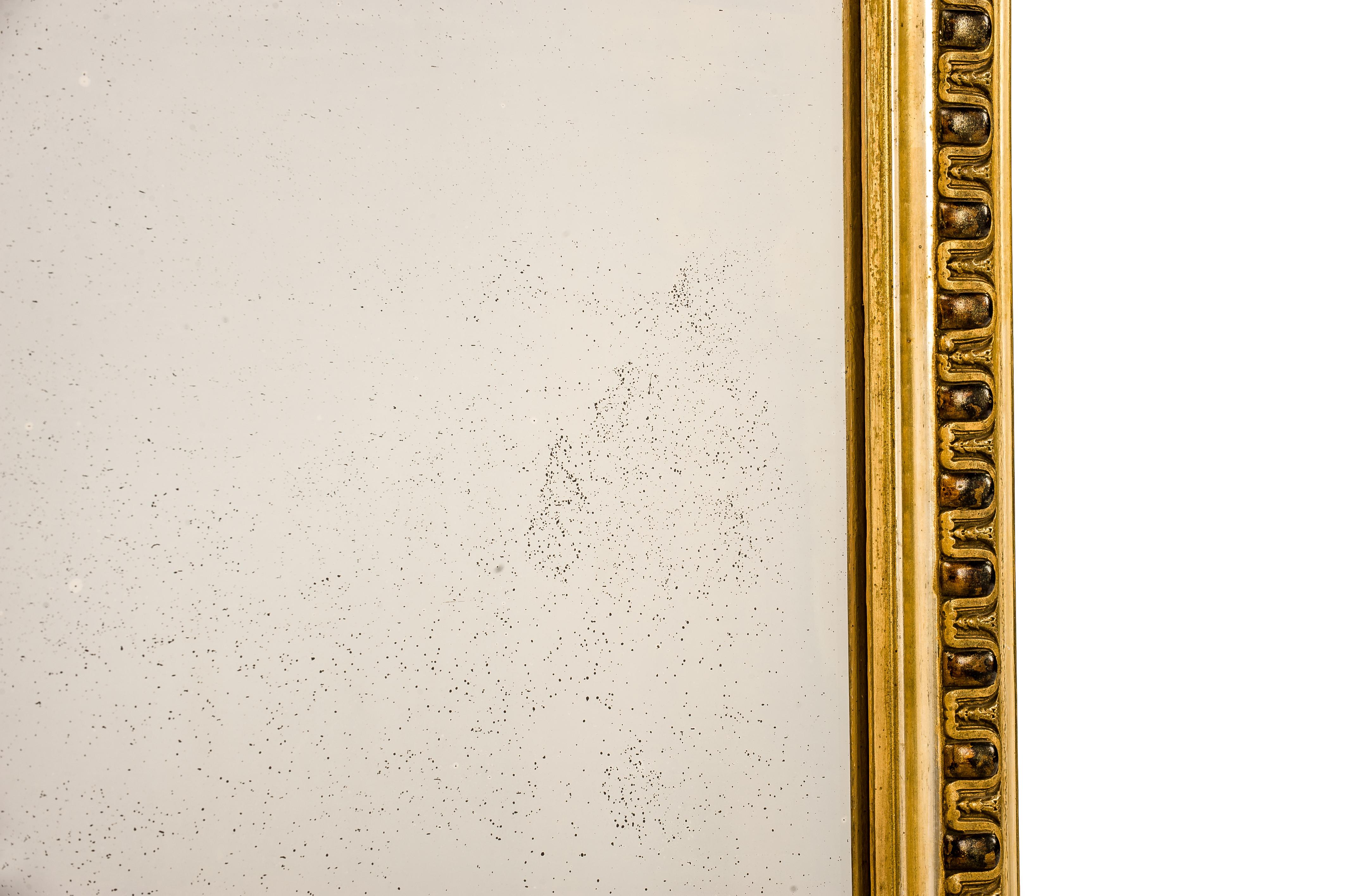 Gilt Antique 19th Century French Gadrooned Gold Leaf Louis Philippe Mirror