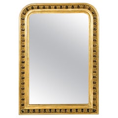 Antique 19th Century French Gadrooned Gold Leaf Louis Philippe Mirror