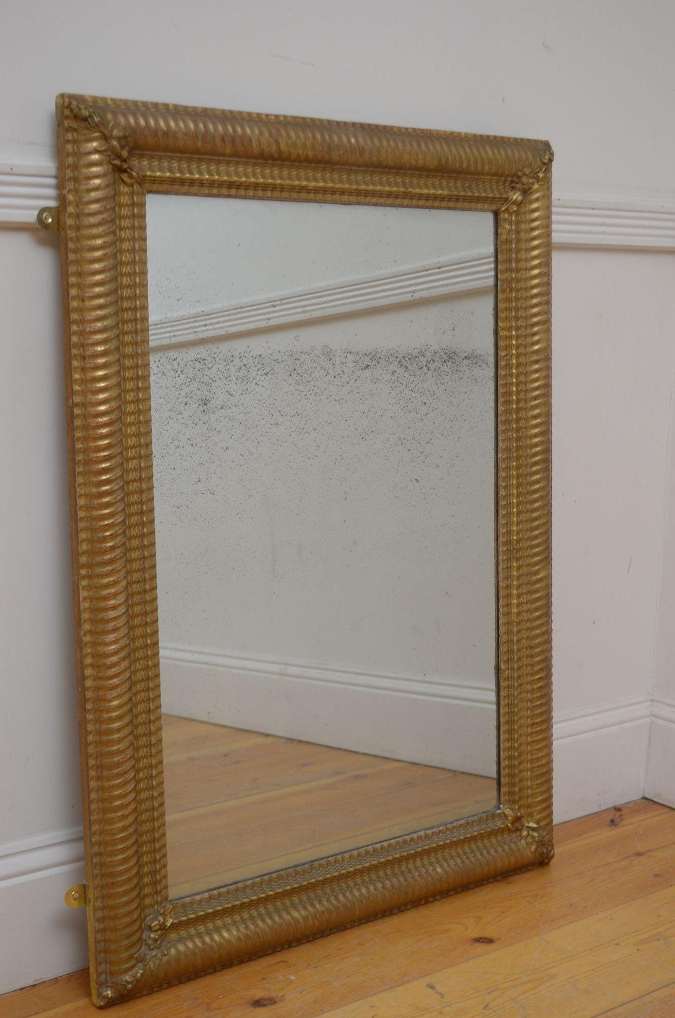 Antique 19ème siècle Français Miroir doré en vente 5