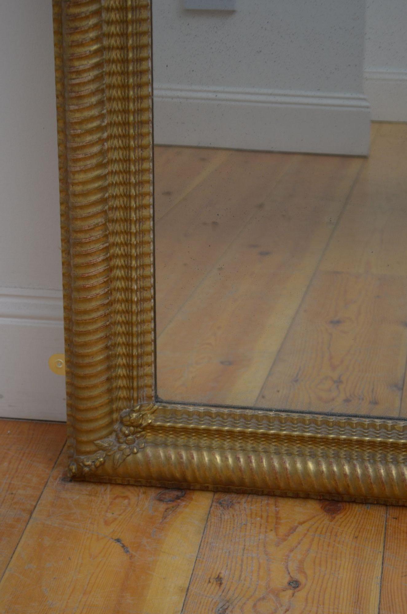 Gold Leaf Antique 19th Century French Gilded Mirror For Sale