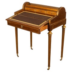 Antique 19th Century French Gilded & Painted Cylinder Desk by Paul Sormani 1875