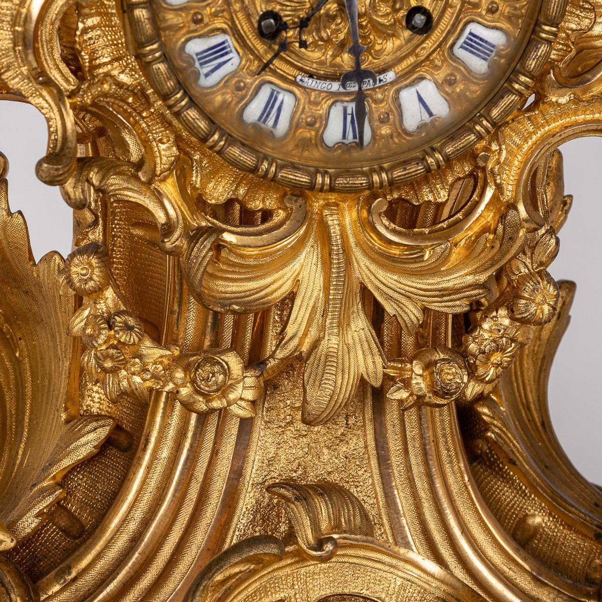 Ancienne horloge française du XIXe siècle en bronze doré, Raingo Frères, Paris c.1850 en vente 9