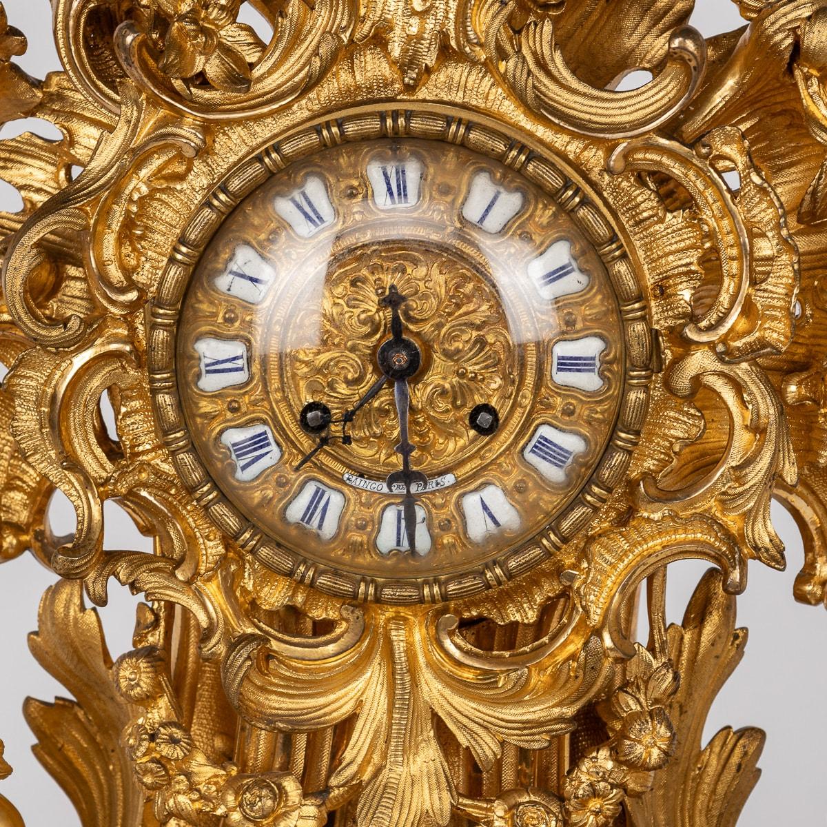 Antique 19th Century French Gilt Bronze Clock, Raingo Freres, Paris c.1850 For Sale 4