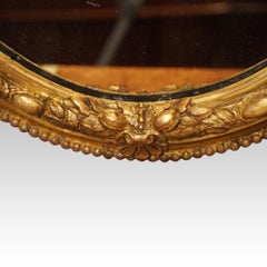 Antique 19th Century French Gilt Oval Mirror, circa 1860