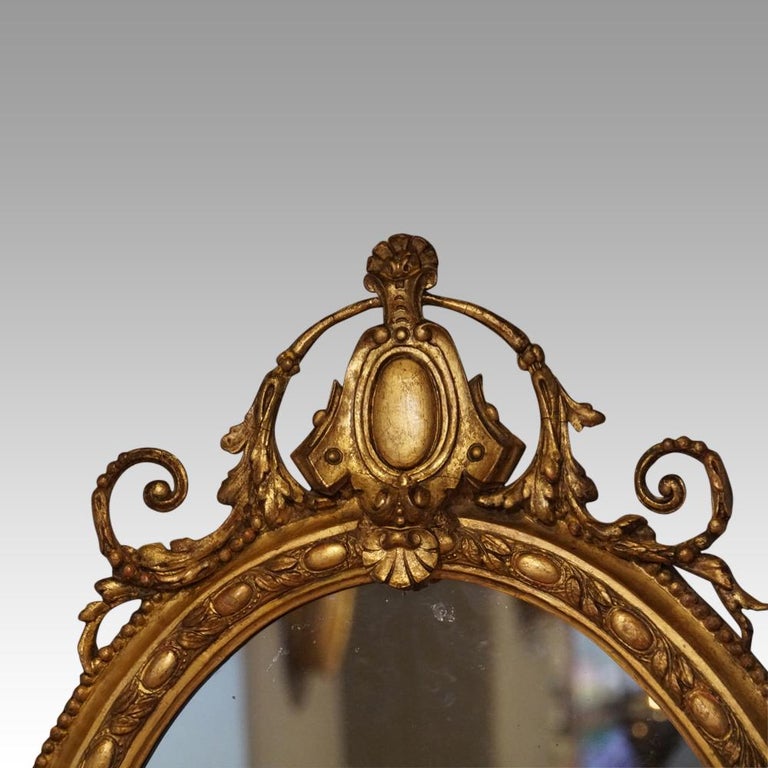 Antique 19th Century French Gilt Oval Mirror, circa 1860 For Sale at ...
