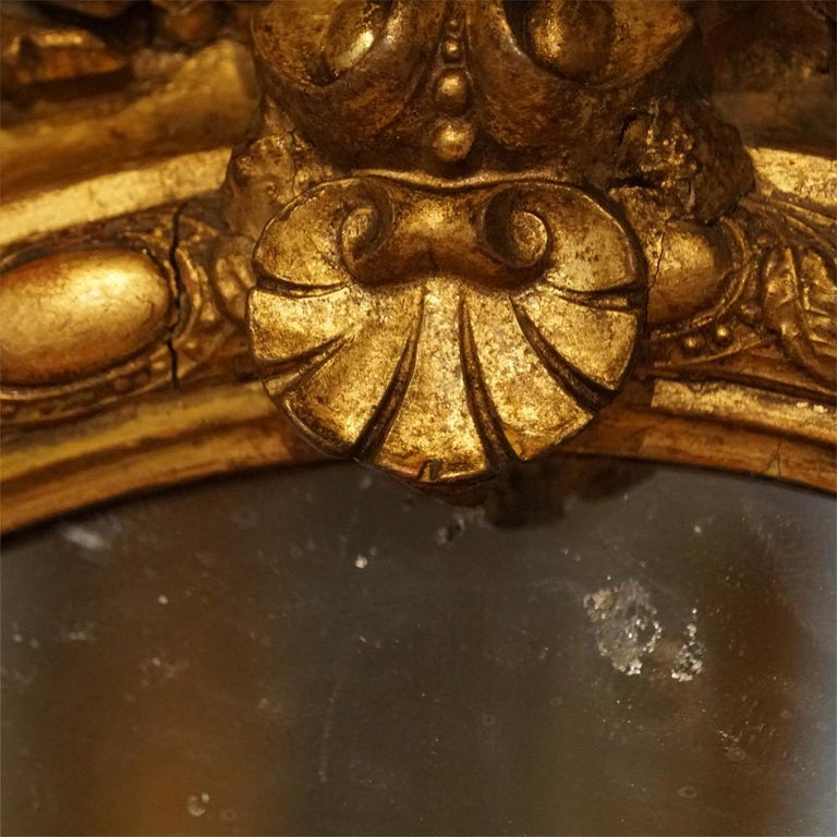 Antique 19th Century French Gilt Oval Mirror, circa 1860 For Sale at ...
