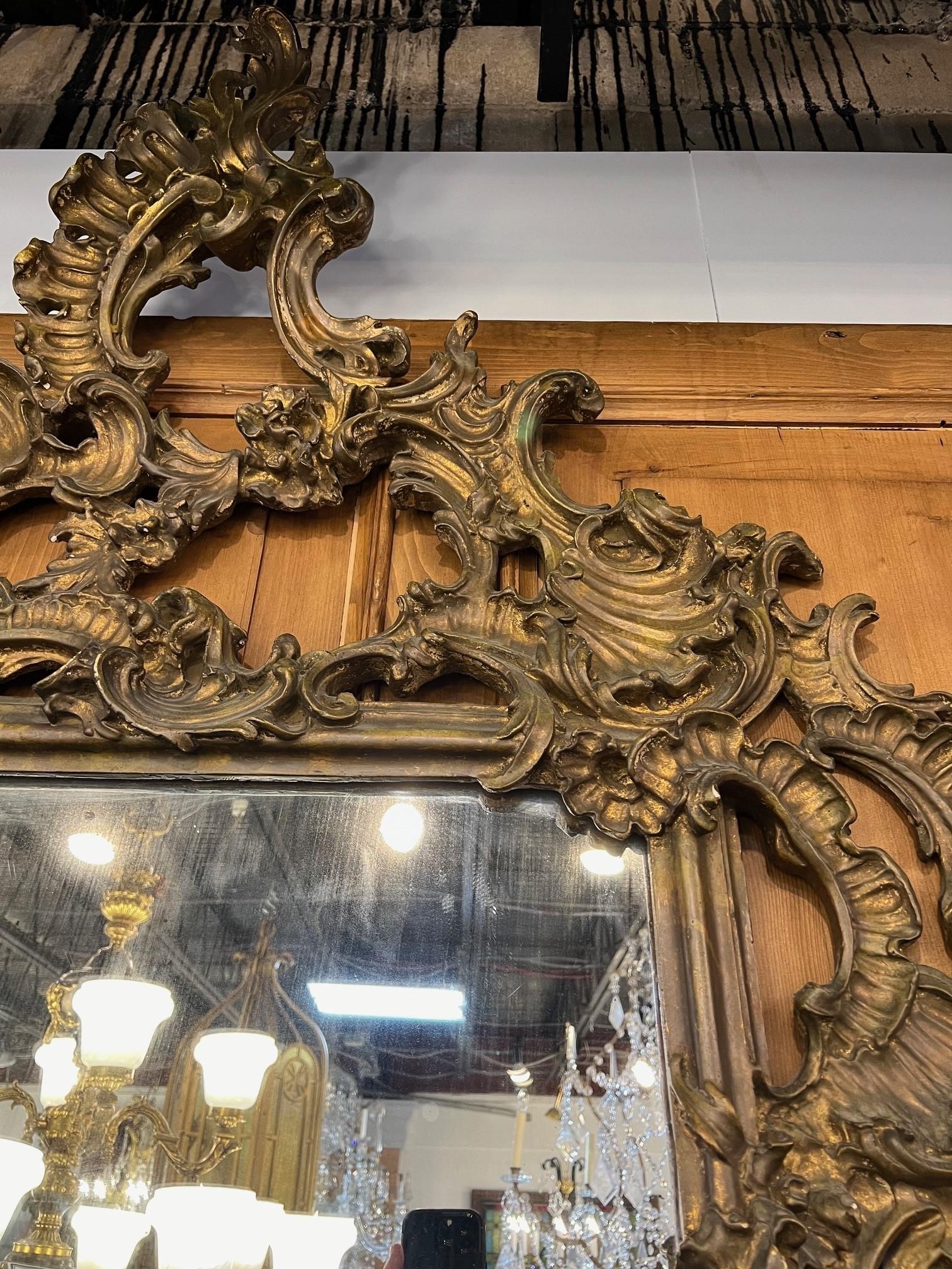 Antique 19th Century French Gilt Wall Mirror For Sale 8