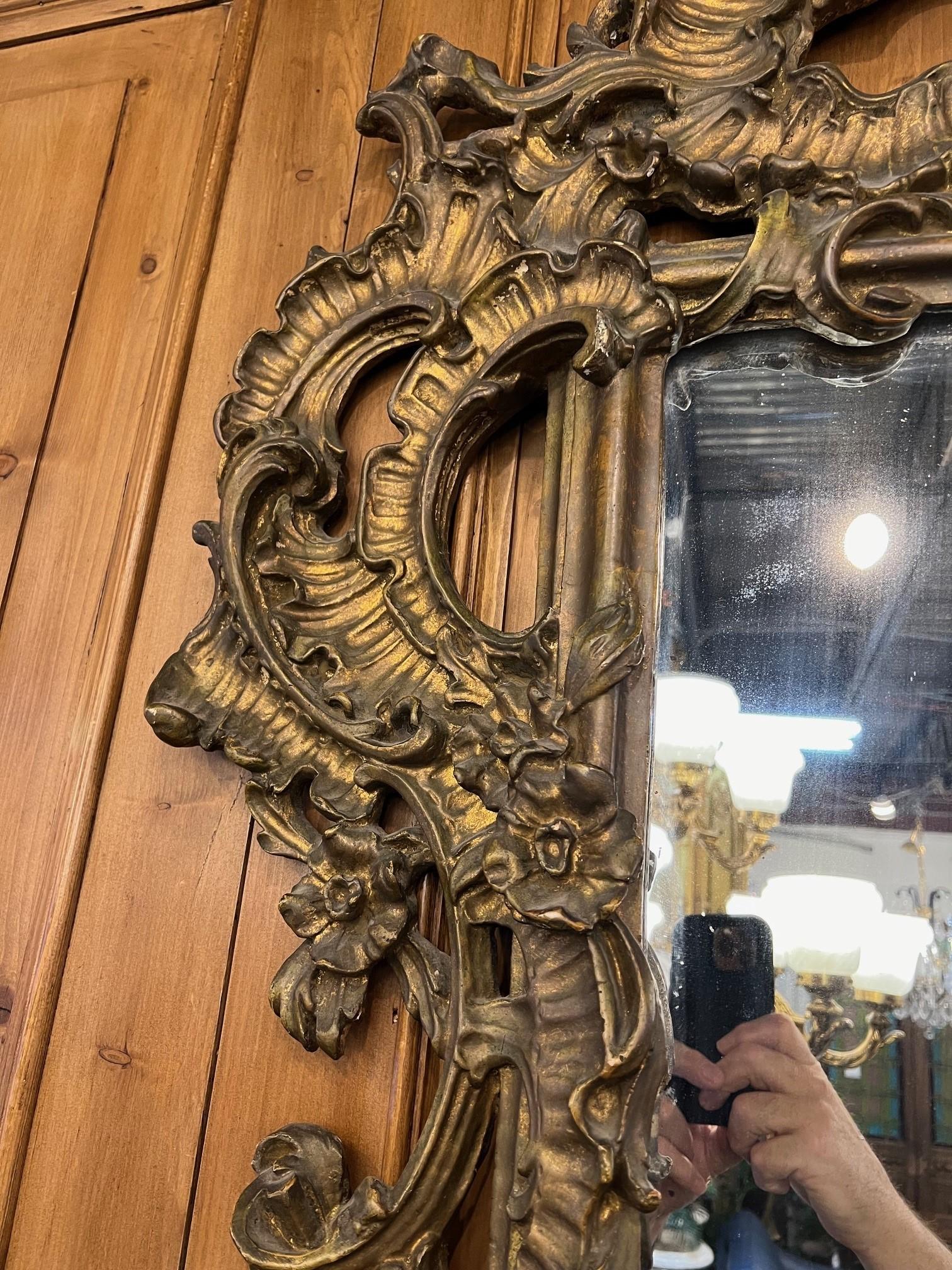 Antique 19th Century French Gilt Wall Mirror For Sale 14