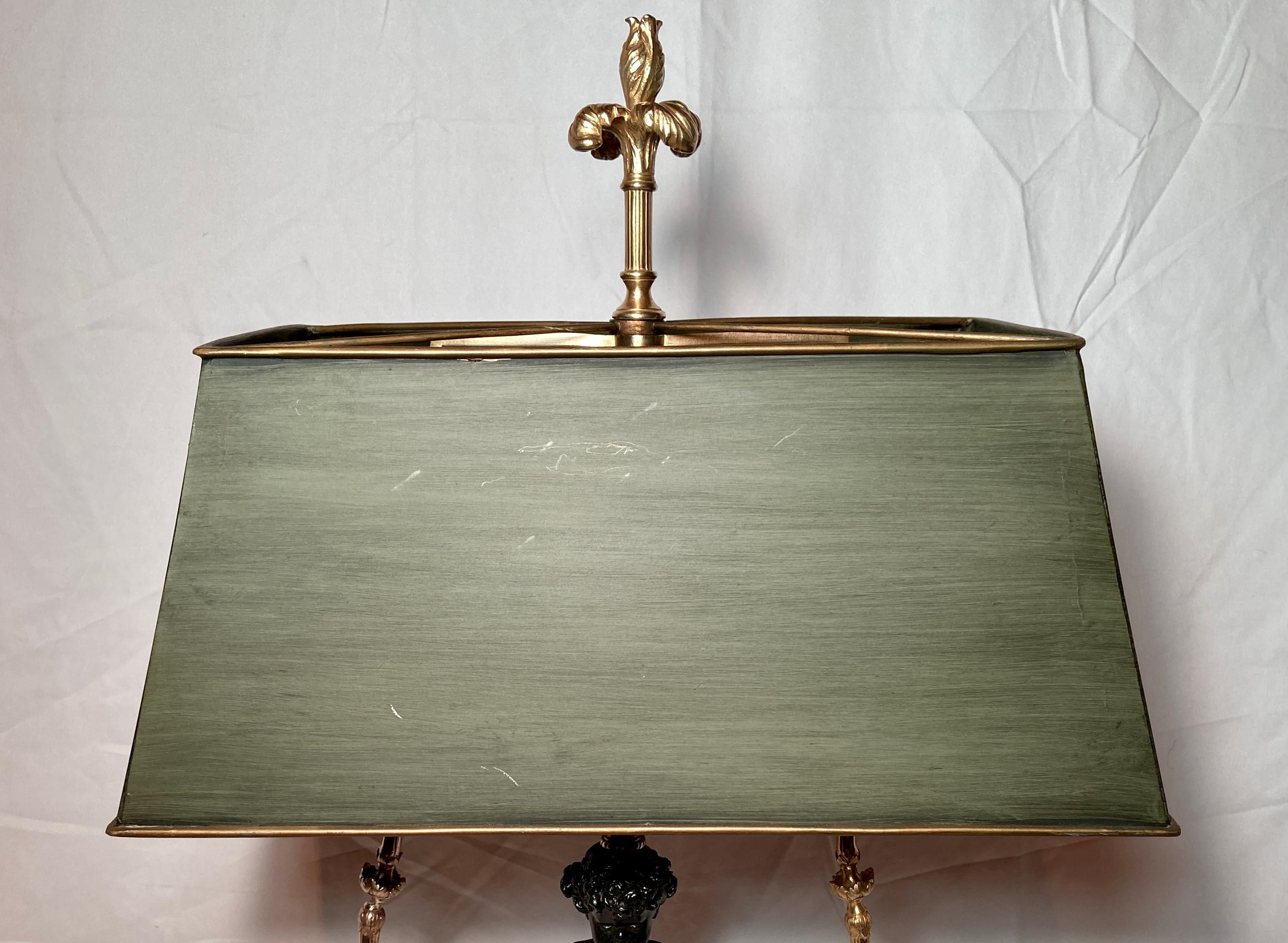 Antique 19th century French gold bronze bouillotte lamp.