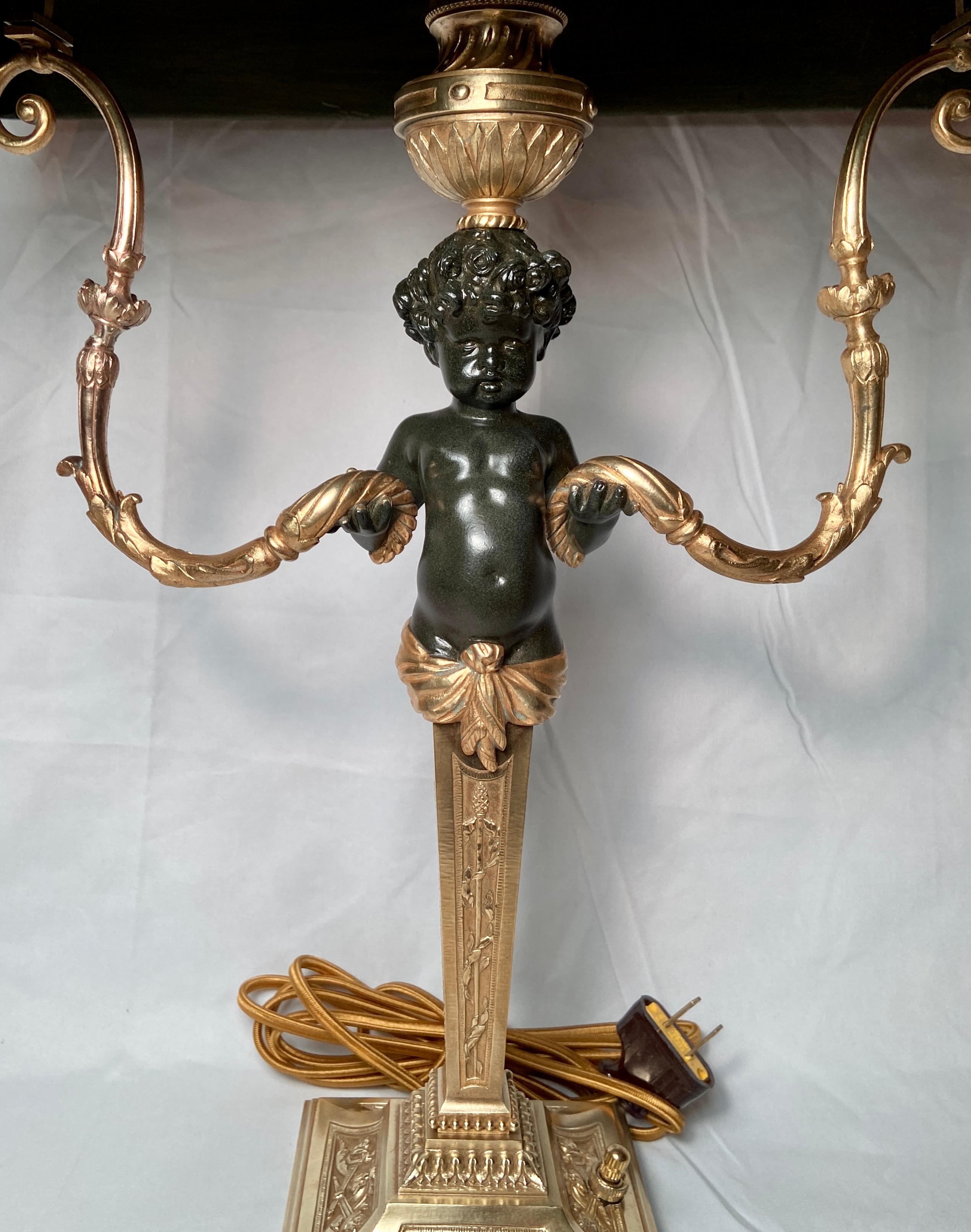 Antique 19th Century French Gold Bronze Bouillotte Lamp In Good Condition In New Orleans, LA