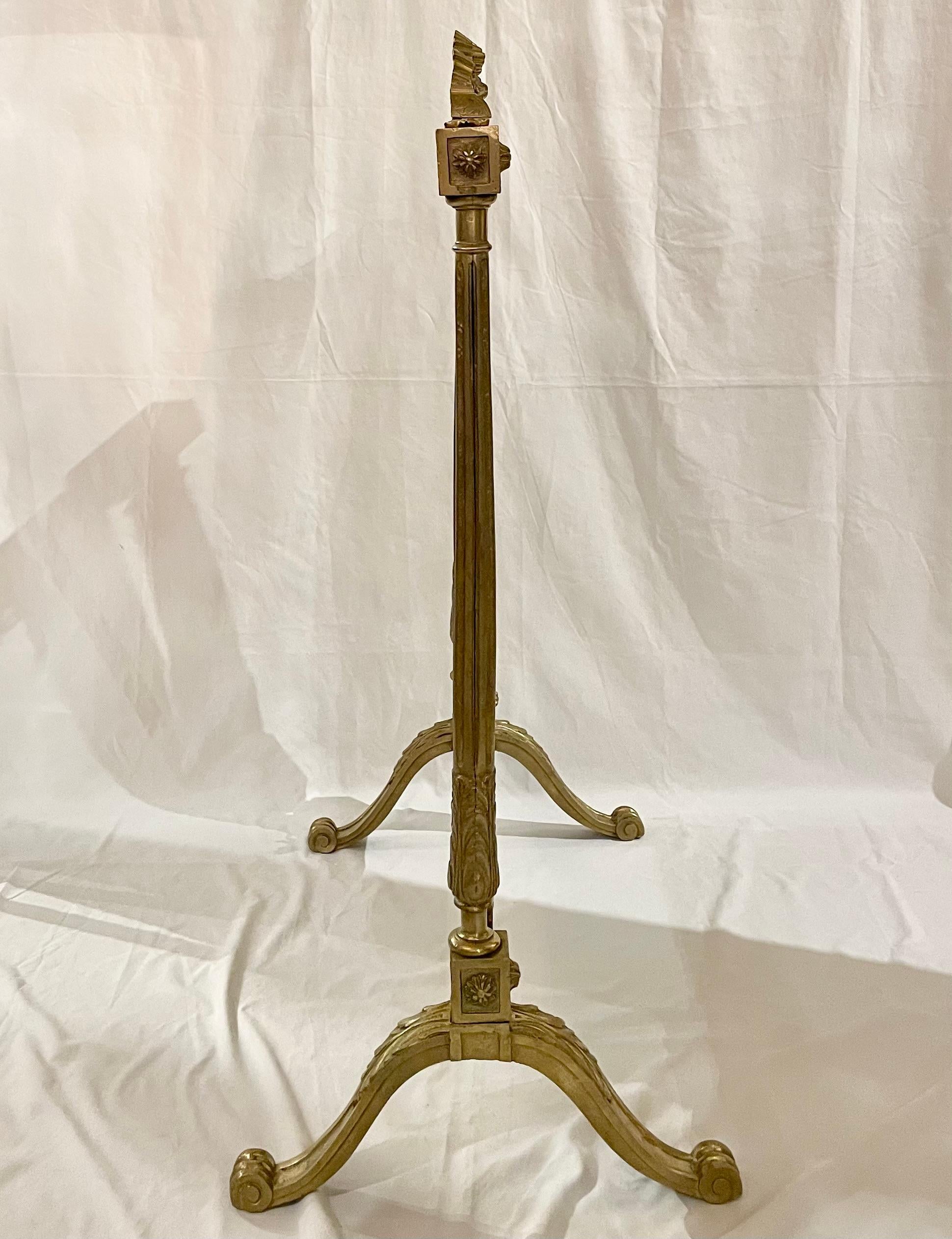 Antique 19th Century French Gold Bronze Fire Screen, Circa 1880-1890's. For Sale 4