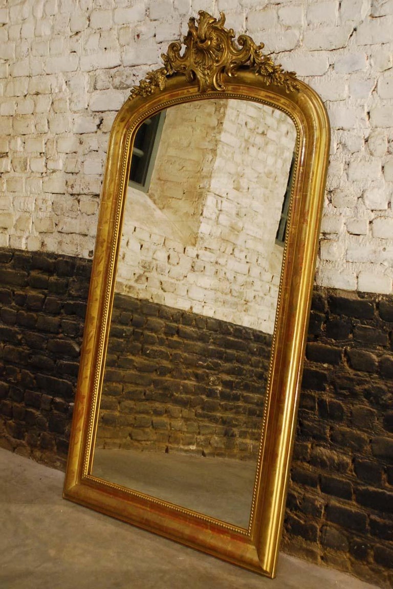 Antique 19th Century French Gold Gilded Louis Philippe Mirror with