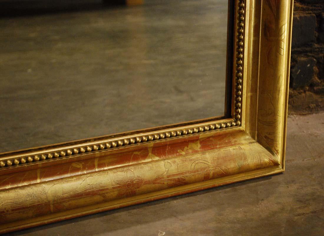 Antique 19th Century French Gold Gilded Louis Philippe Mirror with Crown 2