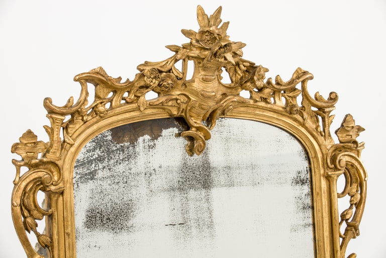 Antique 19th Century French Gold Leaf Gilt Chinoiserie Mirror with ...