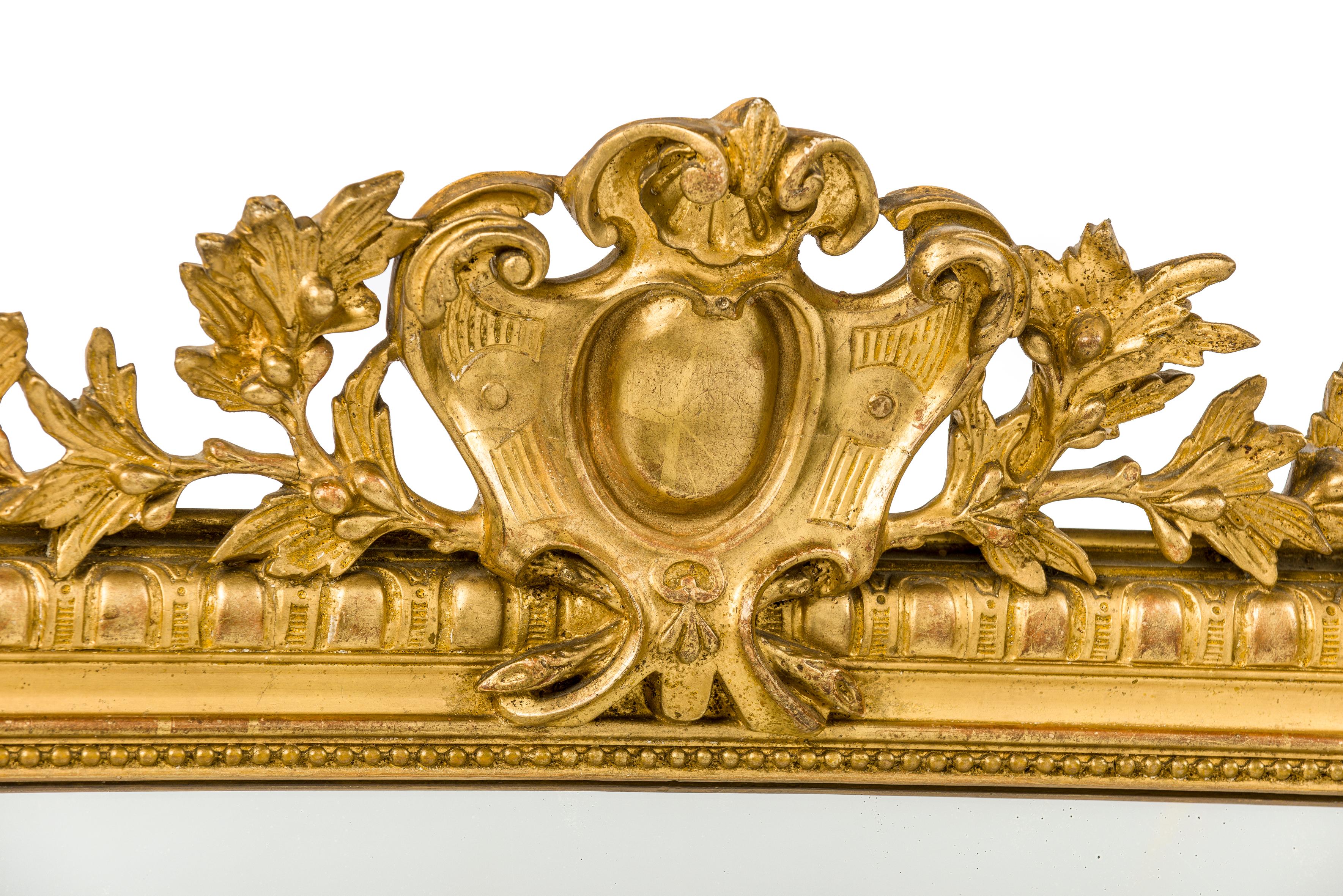 Antique 19th Century French Gold Leaf Gilt Louis Philippe Mirror with ...