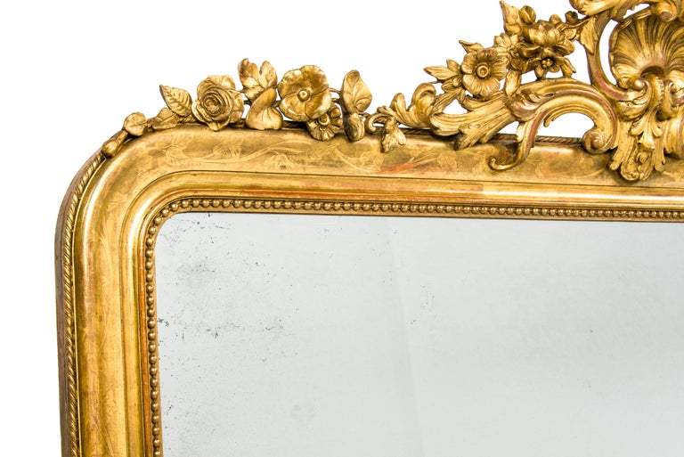 Antique 19th Century French Gold Leaf Gilt Louis Philippe Mirror with ...
