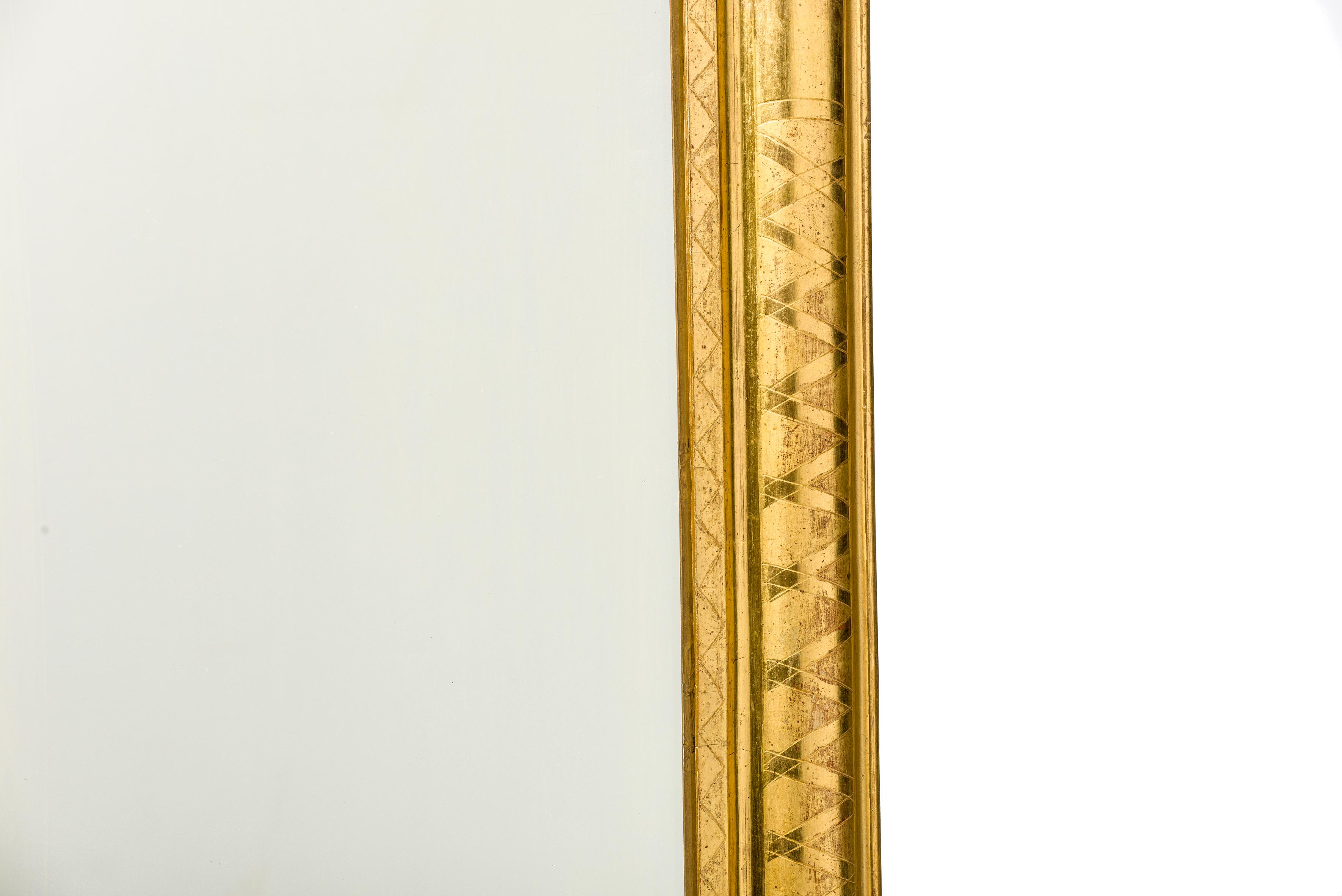 Antique 19th Century French Gold Leaf Gilt Louis Philippe Mirror with ...