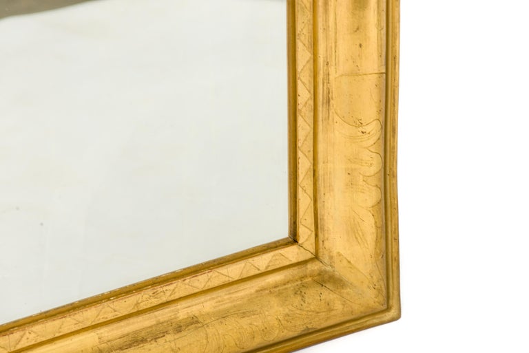 Antique French Gold Leaf Gilt Louis Philippe Style Mirror with Crest. -  Ruby Lane