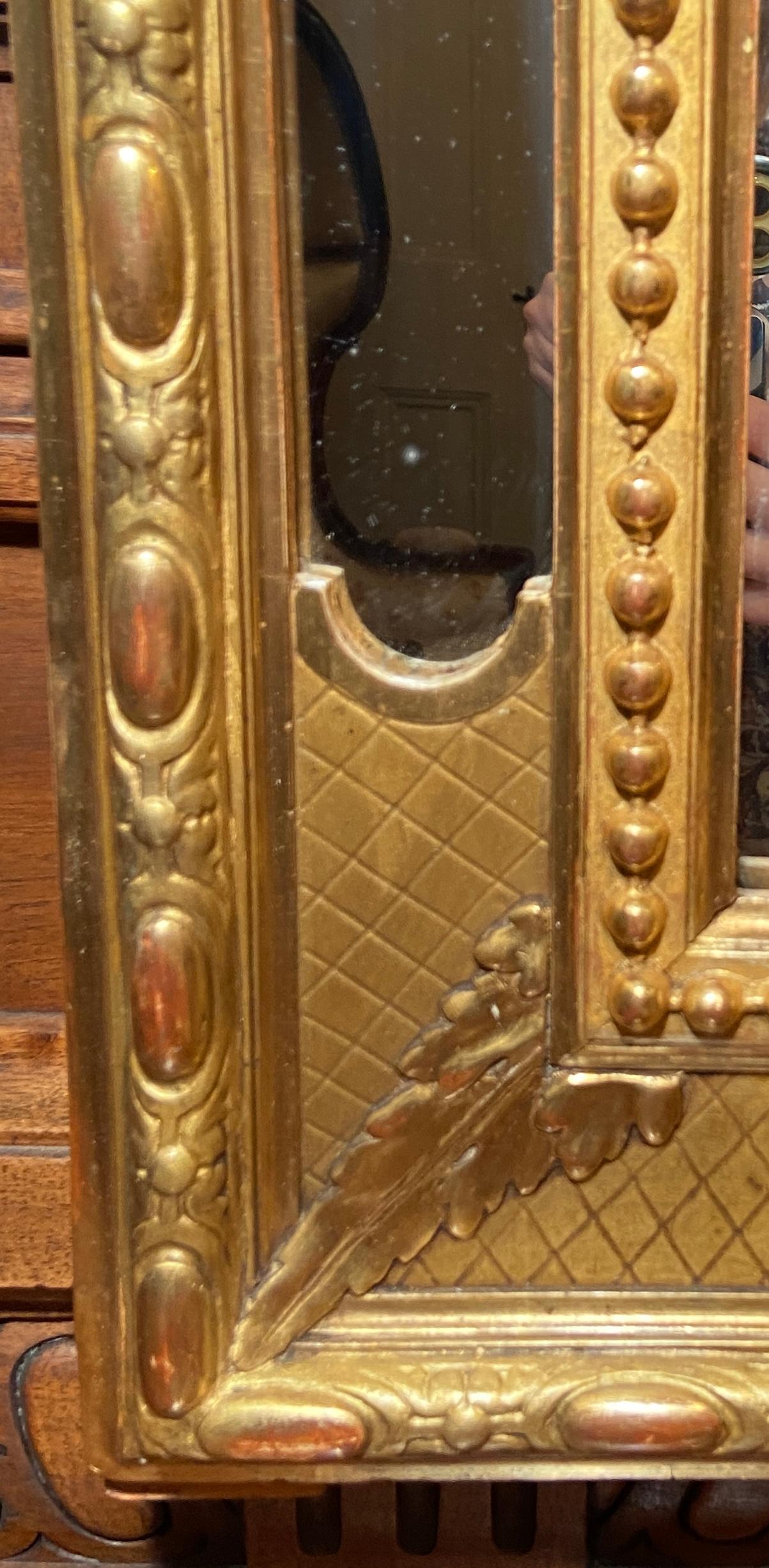 Antique 19th Century French Gold Leaf Paneled Mirror 2