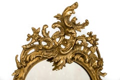 Antique 19th Century French Gold Rococo Wall Mirror with Cherubs or Putti