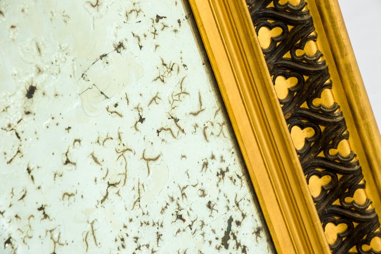 Antique 19th Century French Gothic Revival Gold Leaf Gilt Mirror at 1stDibs