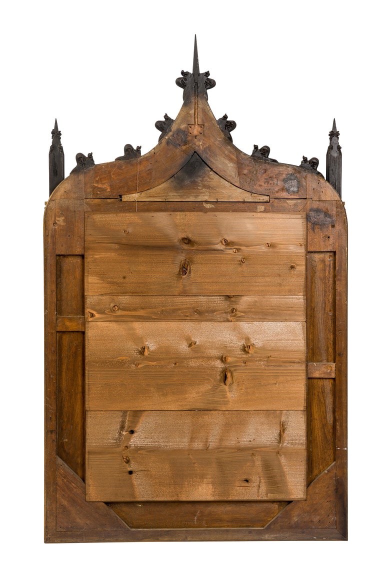 Antique 19th Century French Gothic Revival Gold Leaf Gilt Mirror at 1stDibs