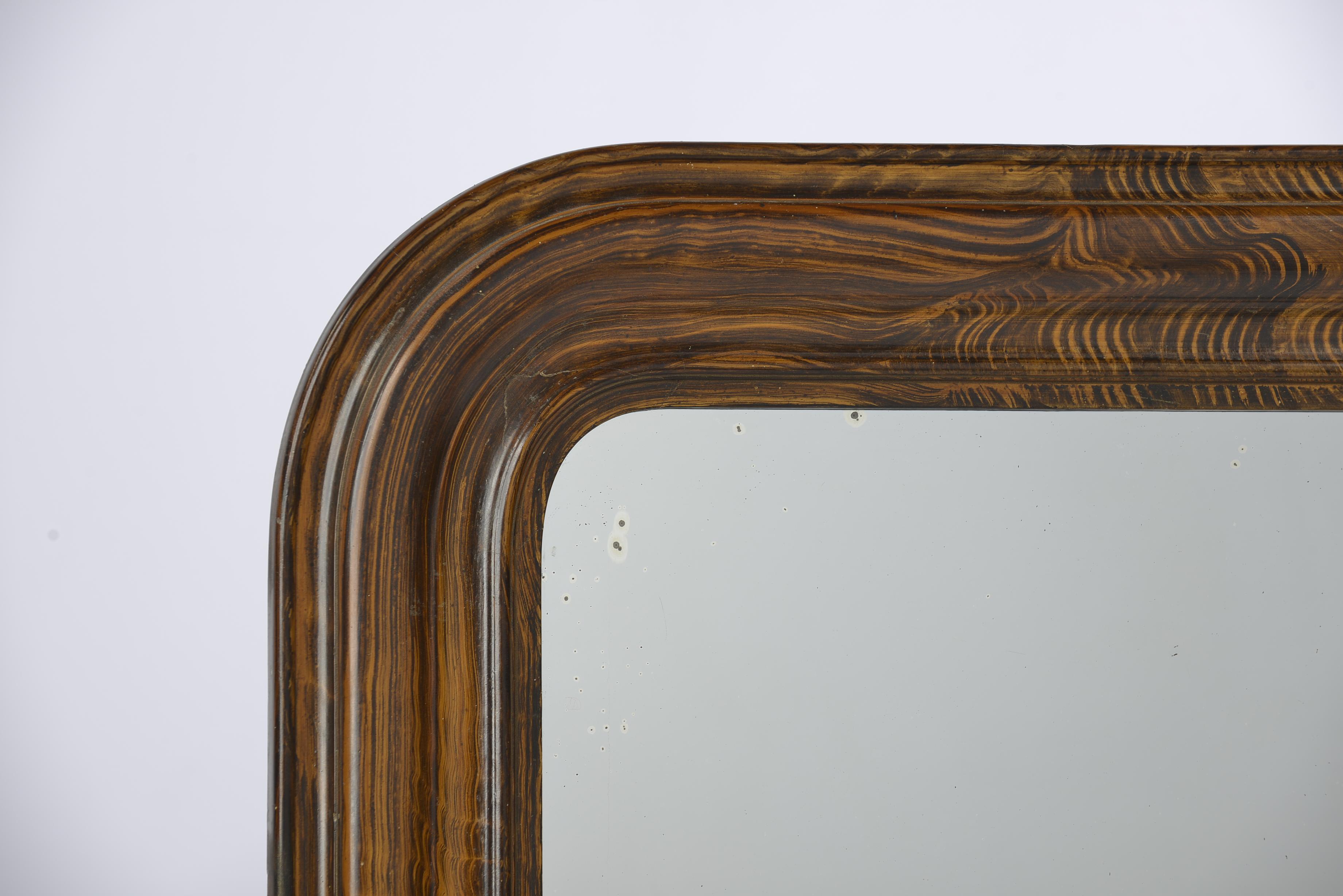 Antique 19th Century French Grain Painted Rosewood Louis Philippe Mirror In Good Condition In Casteren, NL