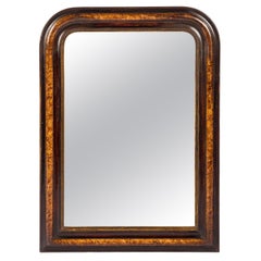 Miroir Louis Philippe français ancien du 19ème siècle en bois de rose peint à la graine