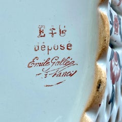 Émile Gallé Antique Hand-Painted Earthenware Bowl, French, Circa 1880